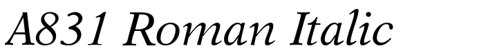шрифт A831 Roman Italic
