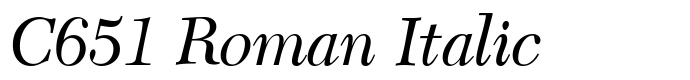 шрифт C651 Roman Italic