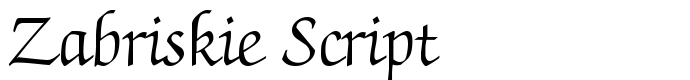 шрифт Zabriskie Script
