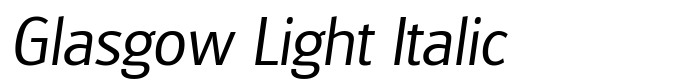 предпросмотр шрифта Glasgow Light Italic