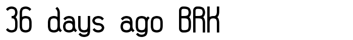 шрифт 36 days ago BRK